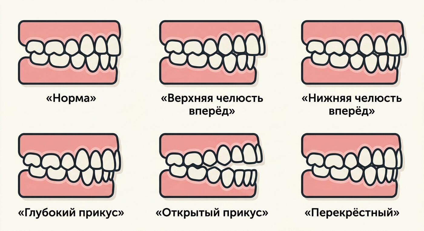 Типы прикуса (вид сбоку)